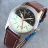 steel watch-leather